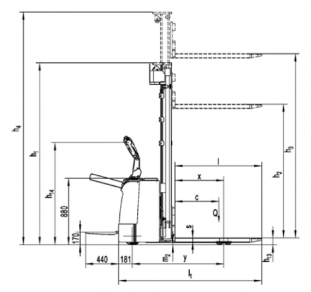 Самоходный штабелер NOBLELIFT PS20N, TX FFL 5000mm, 350Ah, EPS. (2023г.) HV Market
