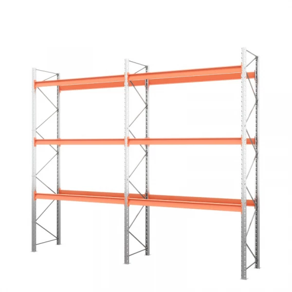 Две секции стеллажа металлического паллетного 4500х2700х1100 мм (85.1.5). Ярусы: пол+3 HV Market