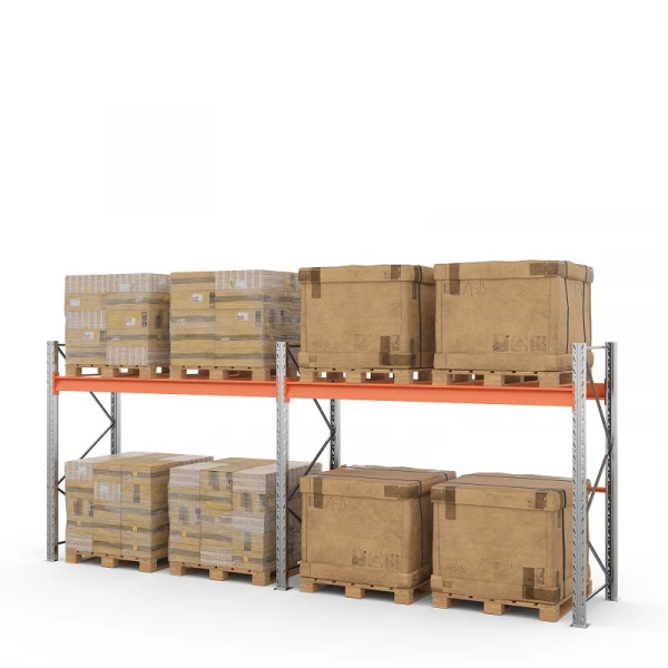 Две секции стеллажа металлического паллетного 2000х1800х1100 мм (70.1.5). Ярусы: пол+1 HV Market