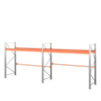 Две секции стеллажа металлического паллетного 2000х1800х1100 мм (70.1.5). Ярусы: пол+1 HV Market