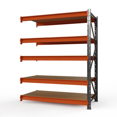 Секция приставная стеллажа металлического ОПТИМА, 3500х1530х785 мм. Полки: 5 шт. фанера HV Market