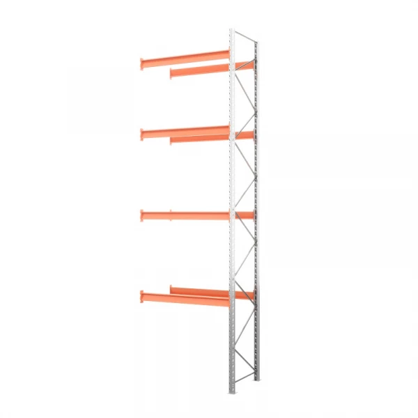 Секция приставная стеллажа металлического паллетного 6000х1800х1100 мм. Ярусы: пол+4 HV Market