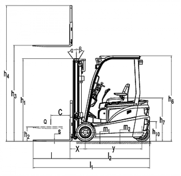 Электрический вилочный погрузчик FE3D20N Duplex mast (Литий 554Ач, FFL, В-3000мм) HV Market