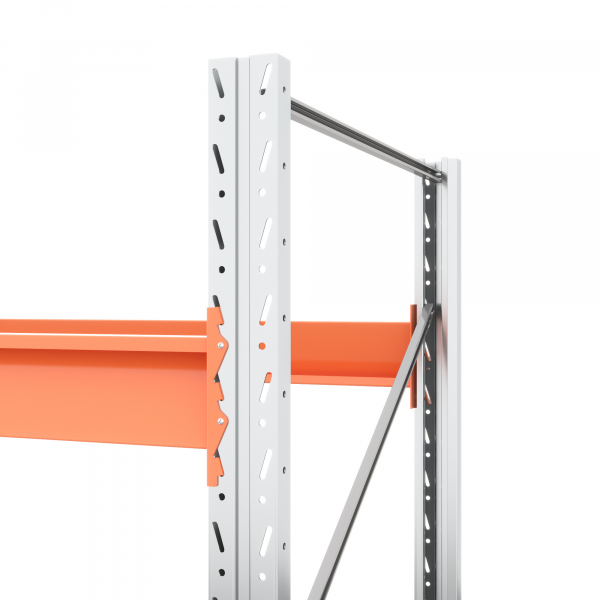 Две секции стеллажа металлического паллетного 4500х2700х1100 мм. Ярусы: пол+3 HV Market