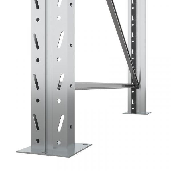 Секция приставная стеллажа металлического паллетного 3500х1800х1100 мм (70.1.5). Ярусы: пол+2 HV Market