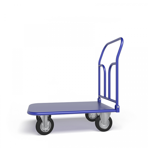 Тележка платформенная со складной ручкой ТПСР 1 М (500х800) г/п 500 кг.200 черная резина