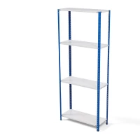 Стеллаж металлический ТС Лайт, синие стойки, 2500x1000x400 мм. Полки: 4 шт. металл (ТС 220100404с) HV Market