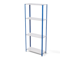 Стеллаж металлический ТС Лайт, синие стойки, 2500x1000x400 мм. Полки: 4 шт. металл (ТС 220100404с) HV Market