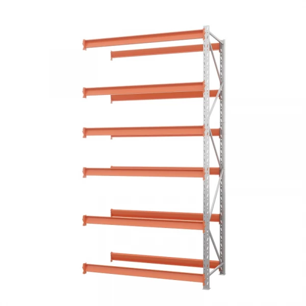 Секция приставная стеллажа металлического ОПТИМА, 3500х1250х785 мм. Полки: 6 шт. без настила HV Market