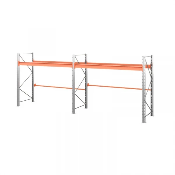 Две секции стеллажа металлического паллетного 2000х2700х1100 мм (85.1.5). Ярусы: пол+1 HV Market