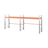 Две секции стеллажа металлического паллетного 2000х2700х1100 мм (85.1.5). Ярусы: пол+1 HV Market