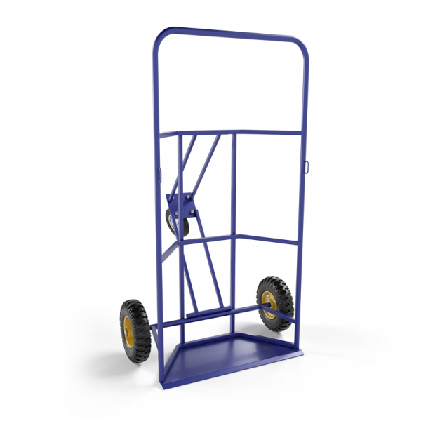 Тележка для перевозки двух газовых баллонов КП 2 г/п 220 кг. колеса пневматические 250 мм.