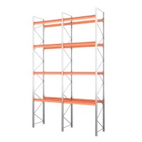 Две секции стеллажа металлического паллетного 6000х1800х1100 мм (85.1.5). Ярусы: пол+4 HV Market