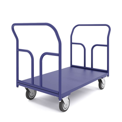 Тележка платформенная с двумя ручками ТПД 5 (700х1200) г/п550кг.200 черная резина HV Market