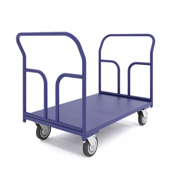 Тележка платформенная с двумя ручками ТПД 5 (700х1200) г/п550кг.200 черная резина HV Market