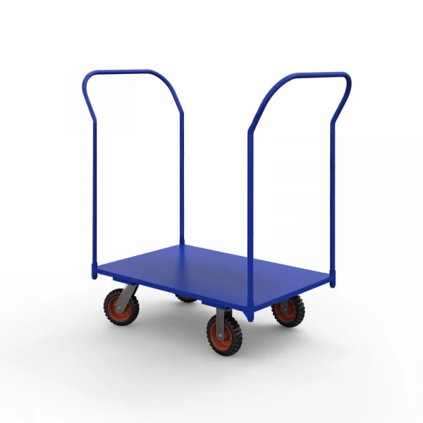 Тележка платформенная с двумя ручками ТЯ 7 основание (800х1400) 125 черная резина HV Market