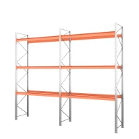 Две секции стеллажа металлического паллетного 5000х1800х1100 мм (85.1.5). Ярусы: пол+3 HV Market