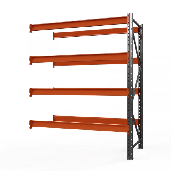 Секция приставная стеллажа металлического ОПТИМА, 4000х1250х785 мм. Полки: 4 шт. без настила HV Market