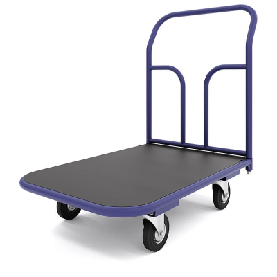 Тележка платформенная с резиновым покрытием ТПР 8 (700x1000) г/п 300 кг. 125 черная резина HV Market