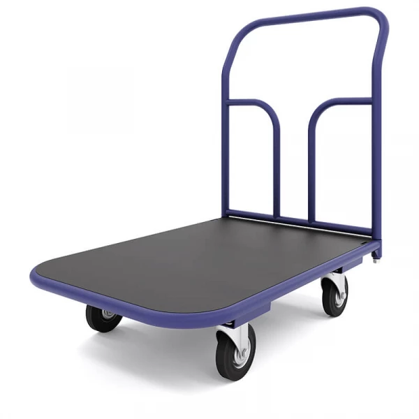 Тележка платформенная с резиновым покрытием ТПР 8 (700x1000) г/п 300 кг. 125 черная резина HV Market