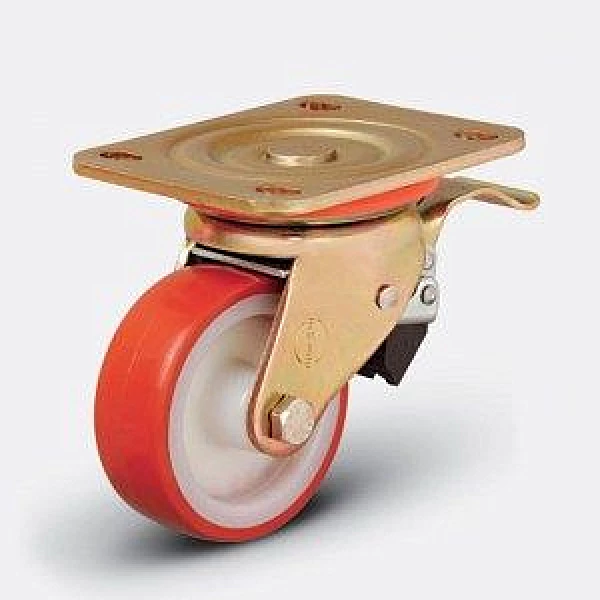 Колесо большегрузное полиуретановое поворотное ED01 ZBP ⌀ 125 F с тормозом