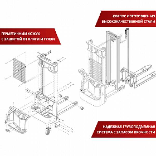 Самоходный штабелер OXLIFT AX12 3500 мм 1200 кг HV Market