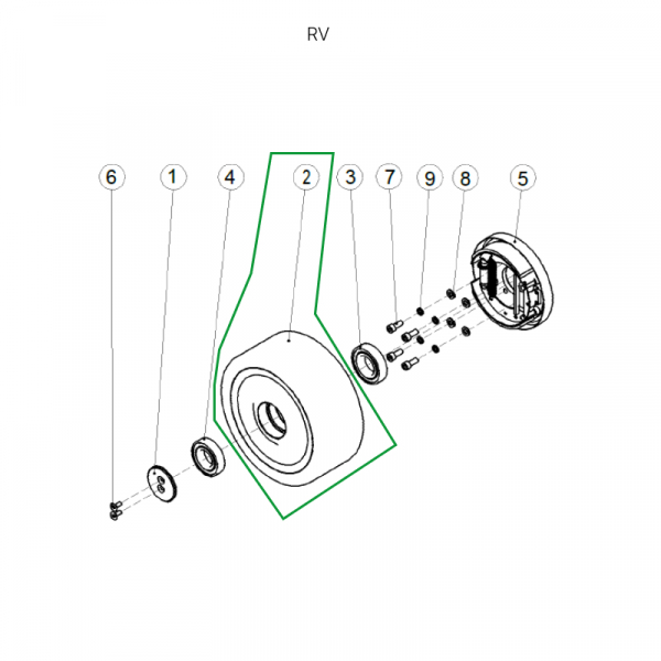 Грузовое колесо ричтрака RV, 300х120 мм, PU
