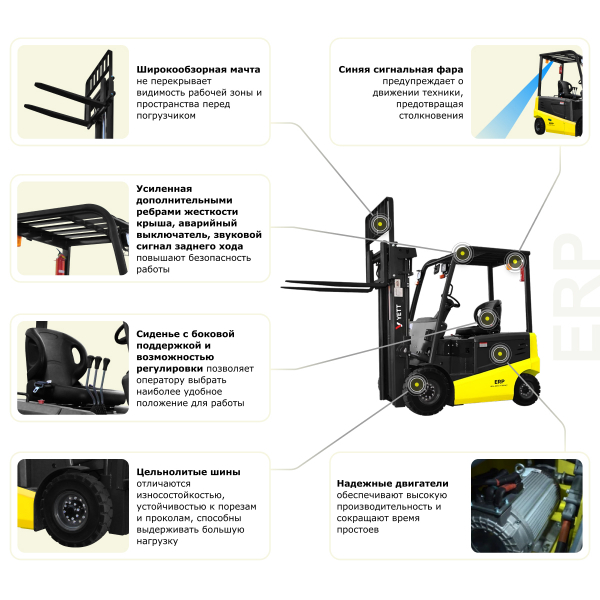 Электрический погрузчик YETT ERP18-M300-3W