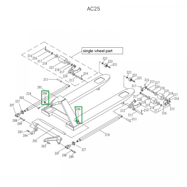 Стопорное кольцо оси углового рычага для гидравлических тележек JC20 HV Market