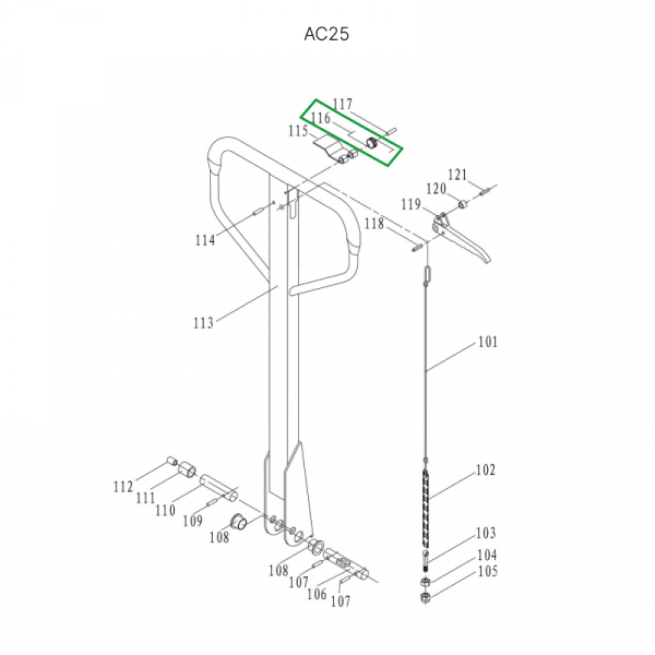 Пружина рычага управления режимом работы для гидравлических тележек AC25 HV Market