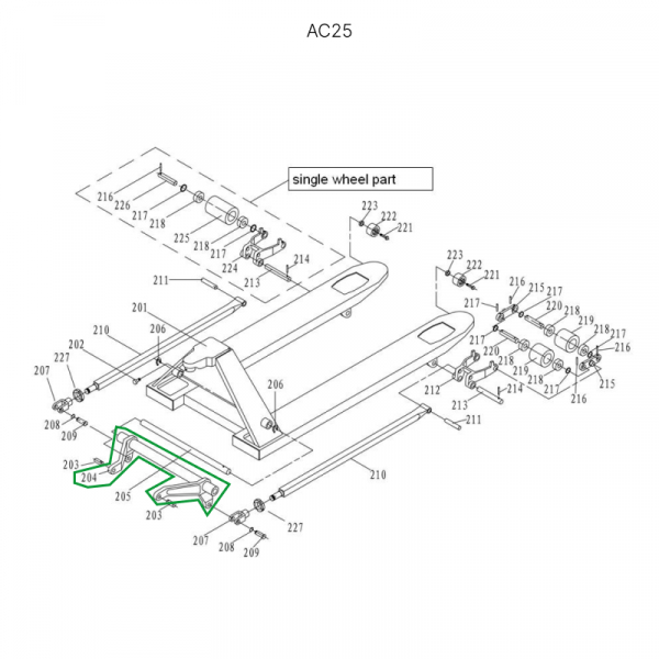 Угловой рычаг для гидравлических тележек AC25 HV Market