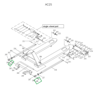 Ось крепления углового рычага к подвильной тяге для гидравлических тележек AC25 HV Market