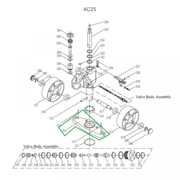Опорная площадка гидроузла гидравлических тележек DF25 HV Market