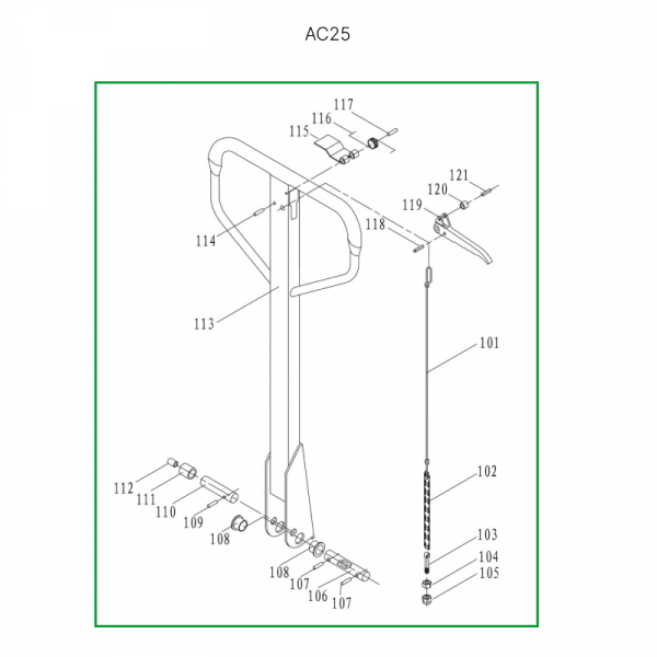 Ручка в сборе для гидравлических тележек AC25