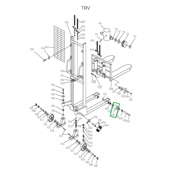 Ролик подвильный 74х58 для TRV черный полиуретановый HV Market